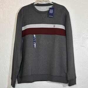 Izod Advantage Performance Fleece Lined Sweatshirt Stretch Gray Size Large NWT